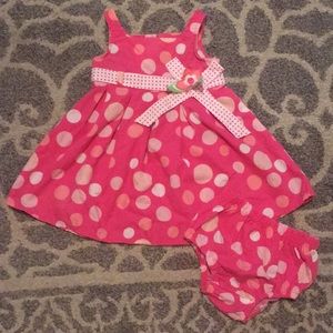 Pink polka dot dress